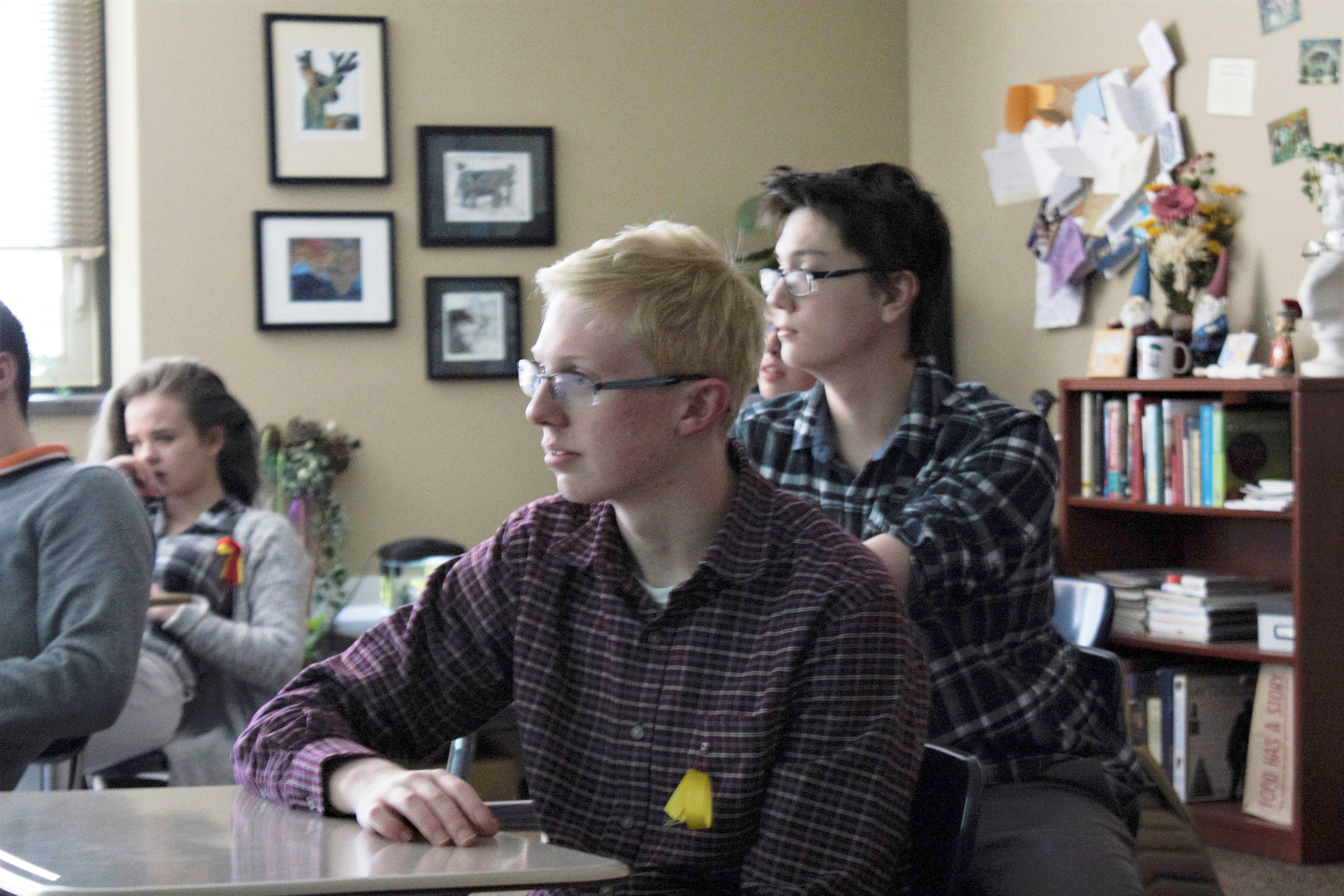 students studying latin at the vanguard school