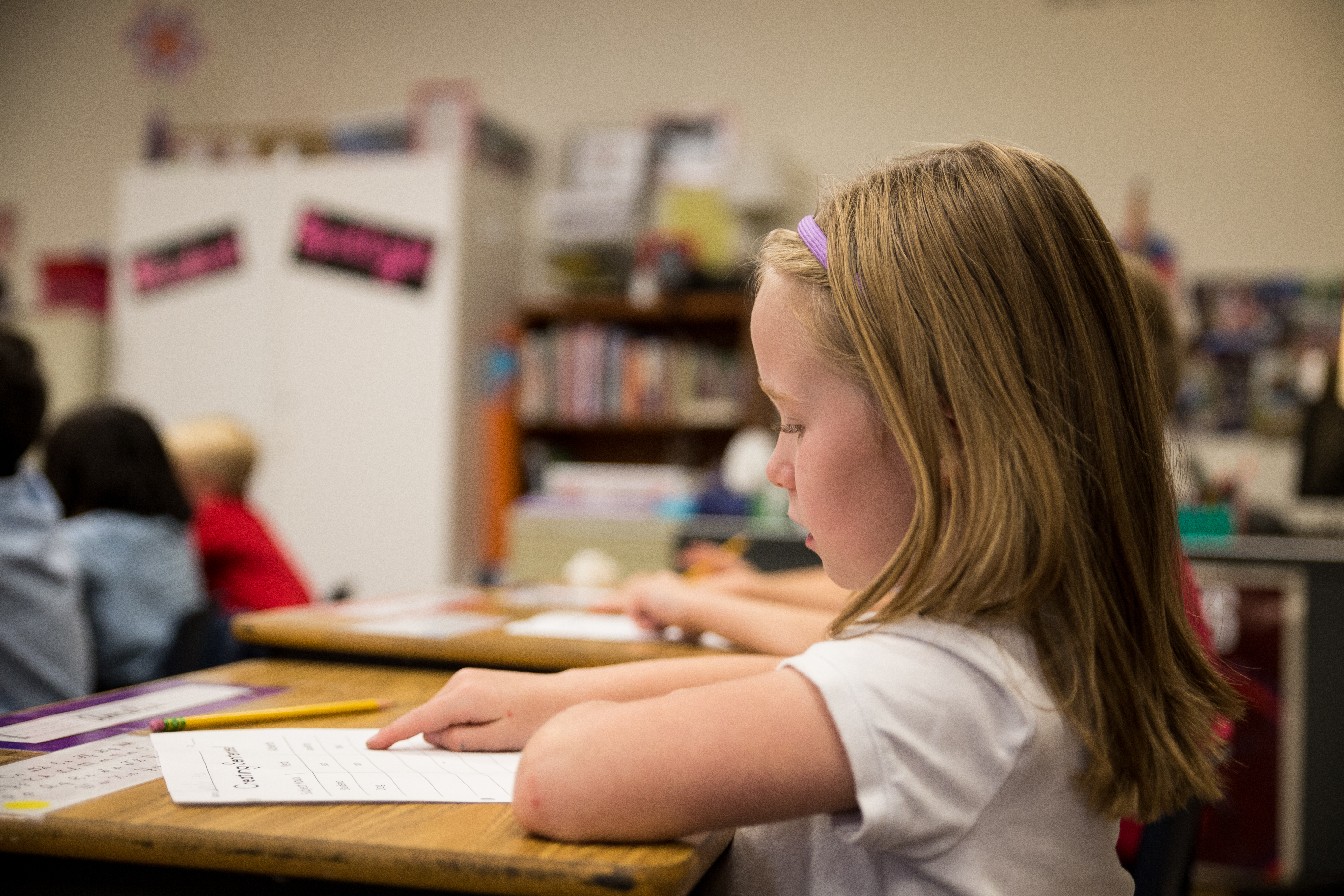 Student at The Vanguard School learning in a classroom