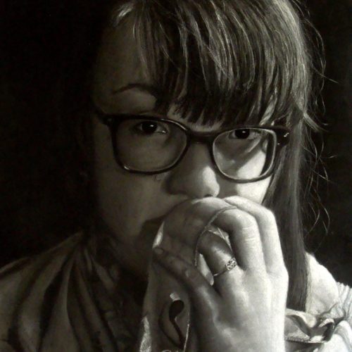 Alyssa self-portrait - Copy self portrait drawing of a student at The Vanguard School