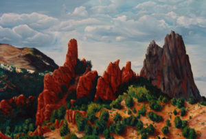 oil painting of the Garden of the Gods completed by Anette Tennfjord