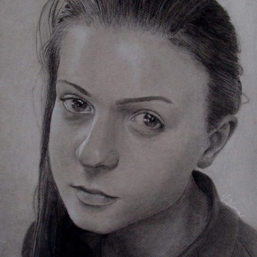 Vivian Portrait - Copy self portrait sketch of an art student at The Vanguard School